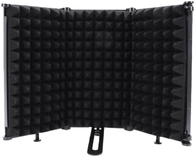 Foldable Soundproof Vocal Booth 3 Panel Desktop Isolation Booth for Podcast Studio Recording (3 panel)