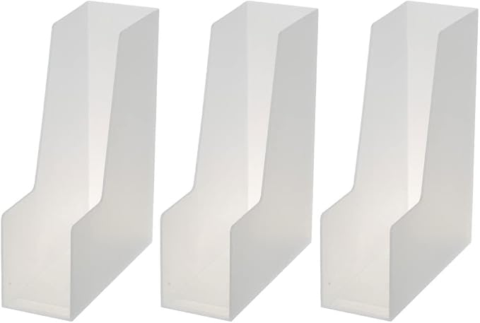 YBM Home Vertical File Bins Organizer Open Front Design for Easy Access to Files, Documents, and Magazines, Ideal for Home Office, Work Desktops, or School, Medium, 1260-3