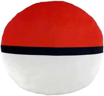 Northwest Pokemon Poke Ball Cloud Pillow 12" – Plush Pokemon Stuffed Toy, Kids Room Decor, Cartoon Character Pillow, Gift for Boys & Girls