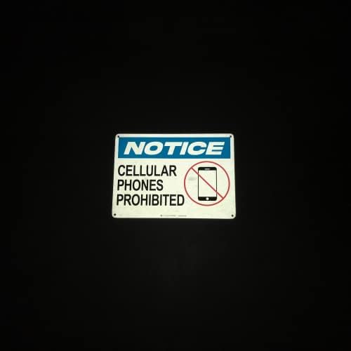 TRADESAFE Cellular Phones Prohibited - No Cell Phone Use Sign, Quick Install Aluminum Safety Sign, Light Reflective, UV-Resistant, Waterproof Signs for Business, 14” X 10” No Cell Phone Sign