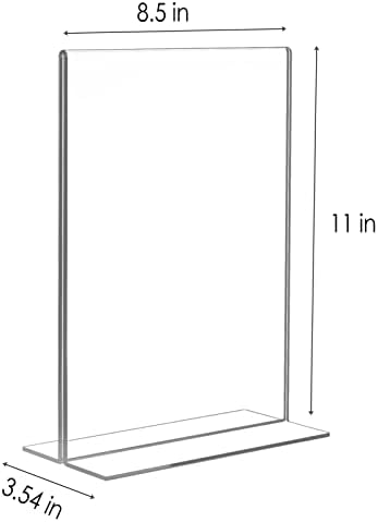 Relx Acrylic Sign Holder 8.5 x 11, Plastic Frame Flyer Holder, Double Frames Clear Acrylic Display Stand for Store, Restaurant (20 pack)