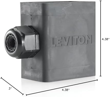 Leviton 3099-2E Portable Outlet Box, Sing-Gang, Extra Deep, Pendant Style, Cable Diameter 0.590-Inch, 1.000-Inch, Black