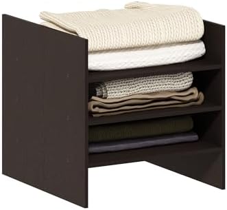 Furinno Cubicle 3-Shelf Cube Insert, Cube Organizer, Dark Oak | 13.3W x 13.4H, Fits into Furinno Extra Thick Cubes, for Organizers and Storage (Does not fit IKEA Kallax Shelving)