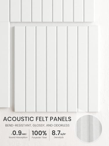 Bumusty 36"x 24" Large Felt Bulletin Board Tiles,Cold White