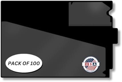 Doctor Stuff - Center Tab Vinyl Out Guides, Diagonal Cut Front Pocket, Top Charge Out Slip Pocket, Plastic File Folder, Letter Size 9" x 13-1/4", Black, 100/Box