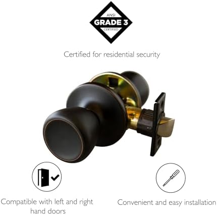 Design House Terrace Passage Door Knob, Oil Rubbed Bronze