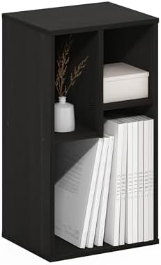 Furinno DALY Book Shelf, 3-Cube Bookshelf, Cube Storage Organizer Bookcase with Irregular Compartments, 9.4 x 11.7 x 21.3, for Living Room, Bedroom, Home Office, Espresso