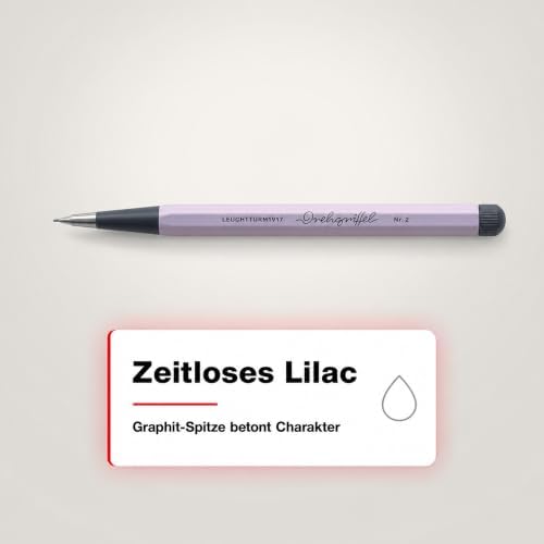 LEUCHTTURM1917 - Drehgriffel Mechanical Pencil - Refillable Writing Stylus with 0.7 mm HB Graphite Lead (Lilac)