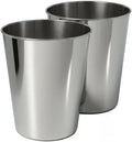happimess Nolan 2 Gal Smooth Steel Wastebasket, Polished Steel, Set of 2