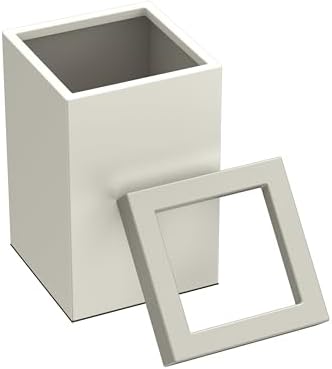 Gatco Small Bathroom Trash Can with Lid, Square 3 Gallon Stainless Steel Wastebasket, Under Sink, Matte Pearl, for Bathroom, Bedroom, Office (1935)