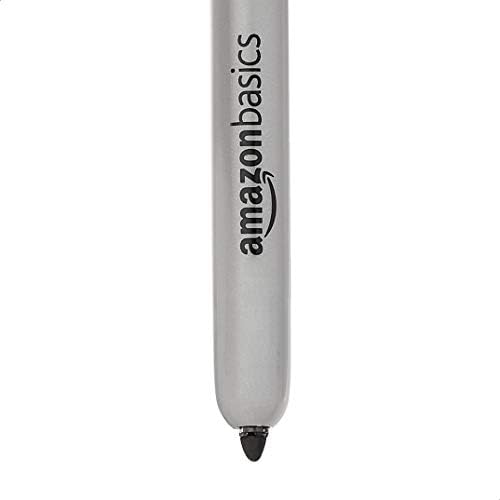 Amazon Basics Retractable Permanent Markers, Quick Drying Fade Resistant Ink, Versatile Art Supplies for Drawing, Black, 12 Count