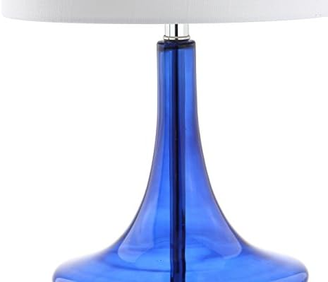 JONATHAN Y Cecile 25.5" Metal Glass Lamp, Cobalt Blue/Chrome, Set of 2