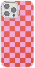 PopSockets iPhone 13 Pro Max Phone Case w/MagSafe- to-Go Wrap | Magnetic, Wireless Charging, Camera & Drop Protection, Checkered, Red, Textured