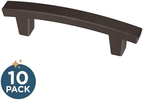 Franklin Brass (10-Pack) – Deep Bronze Cabinet Handles, 3 Inch Hole Center, Pulls for Drawers, Kitchen Cabinet Door, Dressers | Pierce