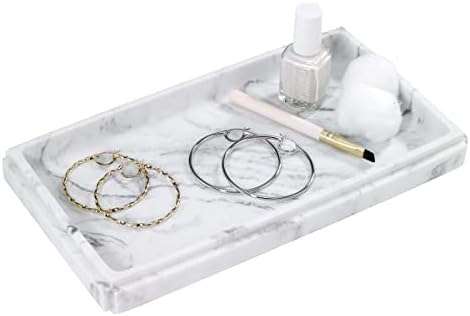 Avanti Linens - Vanity Tray, Resin Countertop Organizer, Marble Inspired Bathroom Decor (Catania Collection)