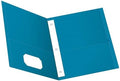 Oxford Two-Pocket Folders w/Fasteners, Light Blue, Letter Size, 25 per Box (57701)
