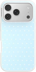 PopSockets iPhone 17 Pro Phone Case with MagSafe- Sweet Heart Blue | Magnetic, Wireless Charging, Camera & Drop Protection, Blue, Phone, Women