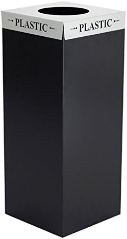 Safco Products 2990PC Square-Fecta Recycling Receptacle Lid, Plastic (for use with Public Square Base Sold Separately), Silver