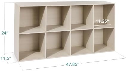 Best Choice Products 8-Cube Storage Organizer, 11in Shelf Opening, Bookcase, Display Shelf, Customizable w/ 3 Removable Back Panels – Whitewash