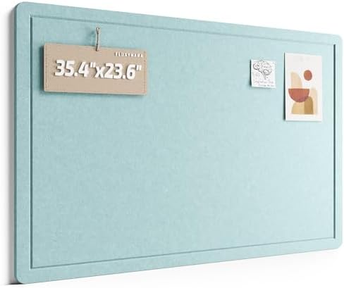 Fluxynara 35.4" x 23.6" Bulletin Board, Aqua Blue