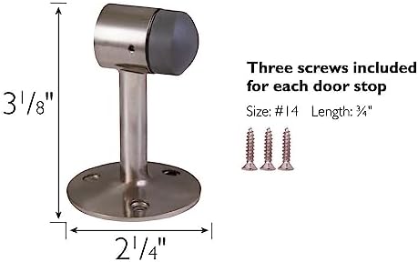 Design House Gooseneck Doorstop, Satin Nickel
