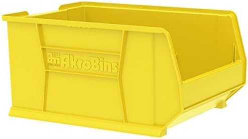 Akro-Mils 30289 Super-Size AkroBins Plastic Storage Bins, Space-Saving Stackable Bins for Garage, Classroom, Warehouse Organization, 24" L x 18" W x 12" H, Yellow, 1-Pack