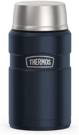 THERMOS Stainless King Food Jar with Bowl, 24oz, Matte Midnight Blue