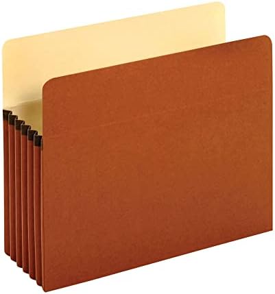 Pendaflex Expanding File Pockets, Letter Size, 5.25" Expansion, Reinforced with DuPont™ Tyvek® Material, Redrope, 10 per Box (1534G-OX)