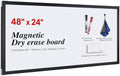 TOWON Magnetic Whiteboard, 48 x 24 Inch, Solid Pine Wood Frame, Black
