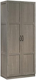 Sauder Select 71" Storage Cabinet, Pantry Cabinet Kitchen Storage with Adjustable Shelves, Bathroom Storage Cabinet, in Silver Sycamore