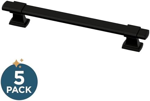 Franklin Brass 5 Pack Matte Black Adjustable Drawer Pulls Kitchen Cabinet Handles Cupboard Knobs and Dressers Fits 1-3/8 to 6-5/16 inch (35–160mm) Hole Center | Adjusta-Pull™