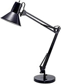 Bostitch Office VLF100D Swing Arm Desk Lamp, Metal, 36" Reach with Multi-Joint Adjustment, Includes Replaceable LED Bulb (VLF), Black