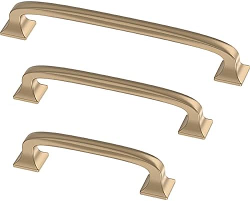 Franklin Brass (5-Pack) – Champagne Bronze Cabinet Handles, 4 Inch Hole Center, Pulls for Drawers, Kitchen Cabinet Door, Dressers | Lombard