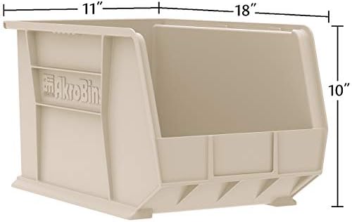 Akro-Mils 30260 AkroBins Plastic Storage Bins, 18"x11"x10", Red, 6-Pack