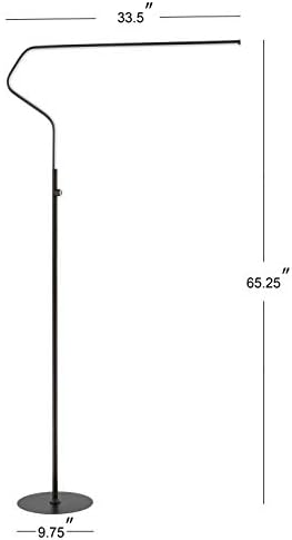 JONATHAN Y Julian 65.25" Integrated LED Metal Floor Lamp, Black