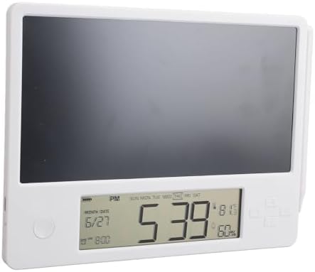 Electronic Calendar with Notepad Time Date Temperature Humidity Display Rechargeable Desktop Calendar LCD Writing Tablet for Office Business Home