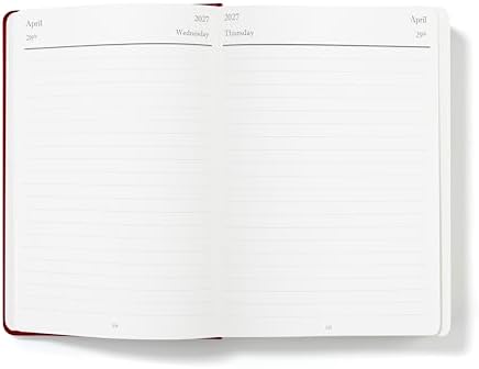 Wykeham's Executive 2026-27 Daily Journal Planner – Customization Available – Mid-Year Academic Diary – July 2026 to June 2027 (Crimson, 8.5"×5.5")