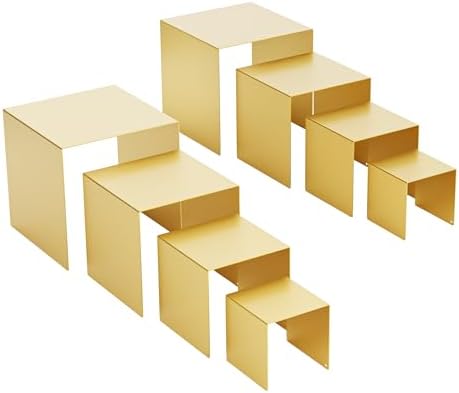 Display Stand & Risers, 8 Pcs Set Metal Rectangular Cupcake Stands