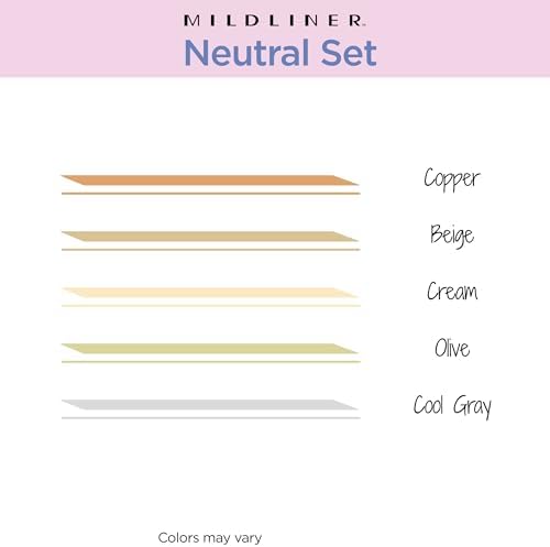 Zebra Pen MILDLINER No Bleed Highlighter, Neutral Vintage, Dual Tip, 5-Pack