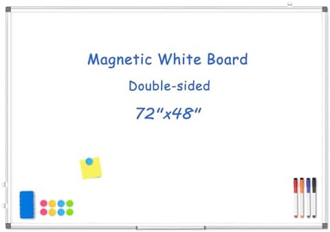 Double-Sided White Board Dry Erase Magnetic Whiteboard Wall 72x48 Large