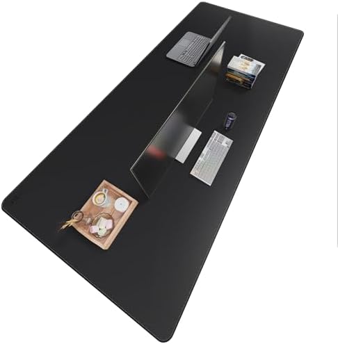 Mydours 79" x 36" Extra Large Desk Pad XXL, PU Leather Mouse Mat, (Black)