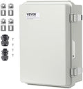VEVOR Weather-Resistant Junction Box, Dimensions: 11.81 x 7.87 x 7.08 inches, Crafted from Durable ABS Plastic with a Secure Hinged Lid and Stainless Steel Lock, IP67 Rated for Superior Dust and Wa