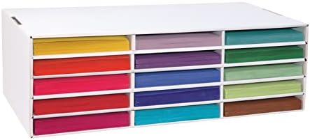 Classroom Keepers 9" x 12" Construction Paper Storage, 15-Slot, White, 9-3/8"H x 29-1/4"W x 12-7/8"D, 1 Unit