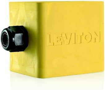 Leviton Portable Outlet Box, Two-Gang, Standard Depth, Pendant Style, Cable Diameter 0.590-Inch, 1.000-Inch, 3200-2Y, Yellow