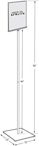Azar Displays 300863 8.5" W x 11" H Double-Sided Frame Sign Holder Stand - with Non-Adjustable Pole, Sign Stand with Base - Indoor & Outdoor Sign Holder for Hotels, Restaurants Poster Holder