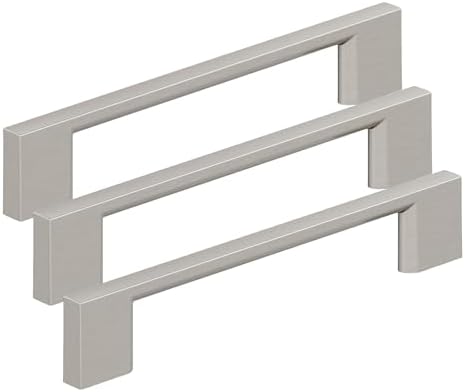 Amerock 10BX37132G10 | Satin Nickel Cabinet Pull | 5-1/16 inch (128mm) Center-to-Center | 30 Pack | Cityscape | Furniture Hardware
