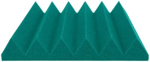 Foam Factory Inc 24 Pack Color Acoustic Foam Panel Studio Soundproofing Wedge Wall Tiles 12” X 12” X 2” (Teal)