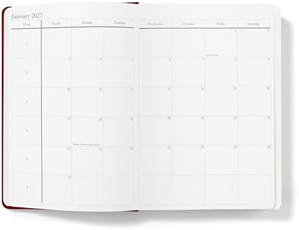 Wykeham's Executive 2026-27 Daily Journal Planner – Customization Available – Mid-Year Academic Diary – July 2026 to June 2027 (Crimson, 8.5"×5.5")