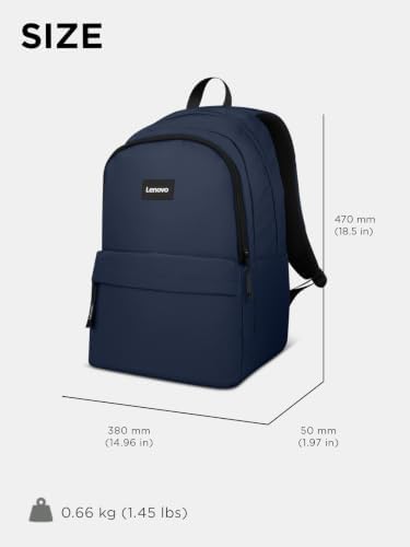 Lenovo 16-inch Commuter Backpack B10, Lightweight 30L Laptop Backpack, Water-Resistant Travel Bag with 6 Storage Compartments, Anti-Theft Pocket & Luggage Strap, Fits Up to 16" Laptop, Navy Blue