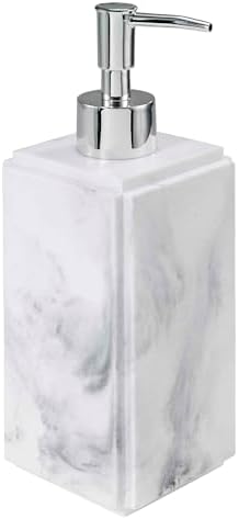 Avanti Linens - Accessory Set, 4pc Set Includes Resin Tumbler, Toothbrush Holder, Soap Dish & Lotion Pump/Soap Dispenser, Marble Home Decor (Catania Collection, Grey)